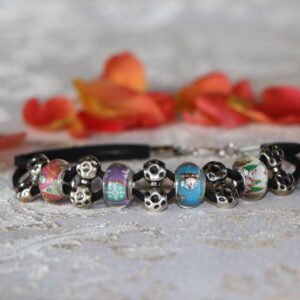 Christmas glass bead bracelet