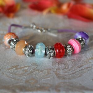 Colour glass bead bracelet