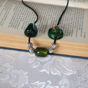 Green glass bead pendant